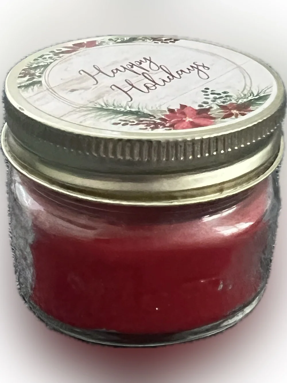 🍄 New Happy Holidays Red Apple Pie Holiday Jar Candle Party Decoration Celebrate